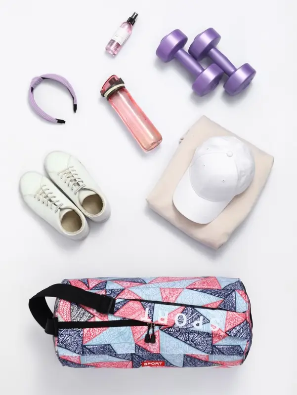 Сумка спортивная на молнии TEXTURA, боковой карман-сетка, регулируемый ремень, средний размер, красная