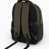 Рюкзак, 27*14*39 см, 2 отд 3н/карм, Комби, Водонепрон. дно, зеленый/черн