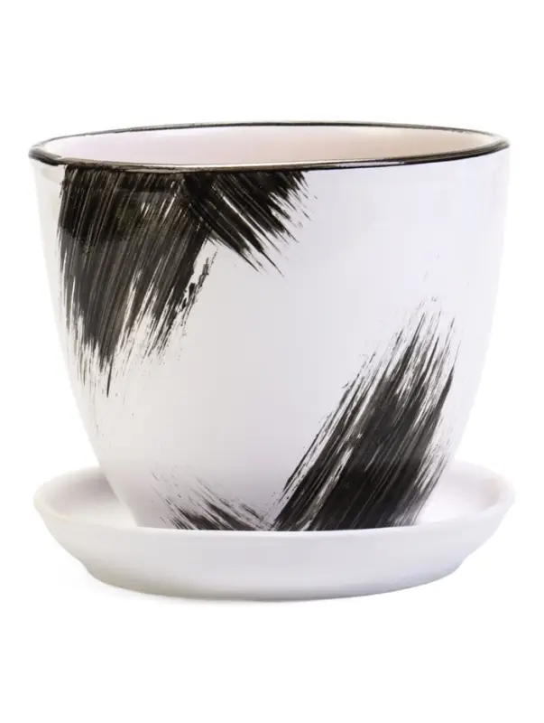 Горшок цветочный поддоном 1 л, керамика, Штрих (М) Горшок цветочный поддоном 1 л, керамика, Штрих (М)