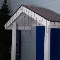 Гирлянда &laquo;Бахрома&raquo; 3&times;0.6 м, IP44, УМС, тёмная нить, 160 LED, свечение синее, мерцание белым, 220 В