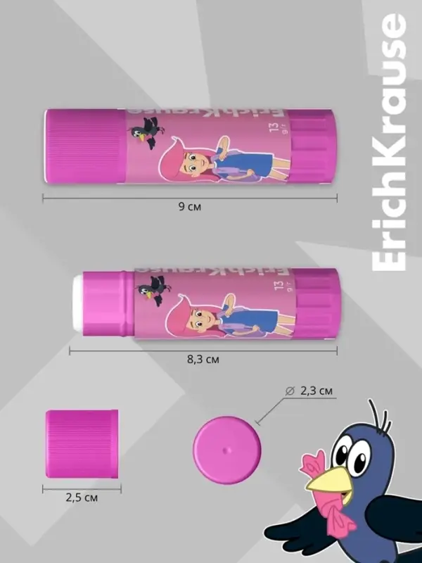 Клей-карандаш, ErichKrause EasyStick Простоквашино, PVP, экономичный расход, 15 г, МИКС