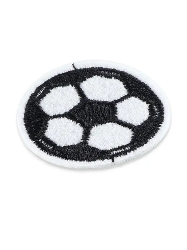 Термоаппликация &laquo;Футбольный мячик&raquo;, d=3 см, белая, чёрная