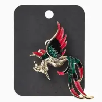 Брошь &laquo;Феникс&raquo; , цветная в золоте