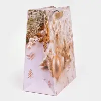 Пакет подарочный новогодний ламинированный &laquo;Золото&raquo;,18&times;23&times;10 см