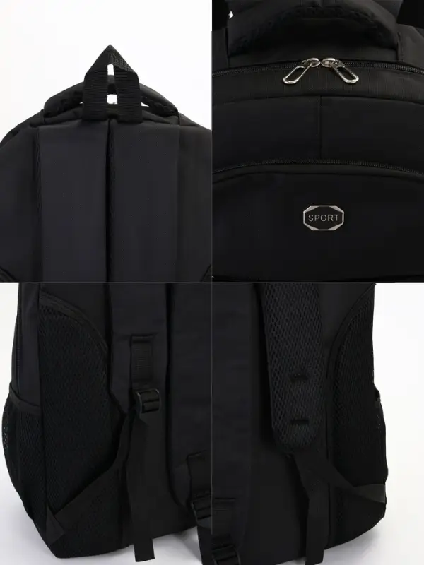 Рюкзак школьный, 4 кармана, 35&times;18&times;50 см, чёрный