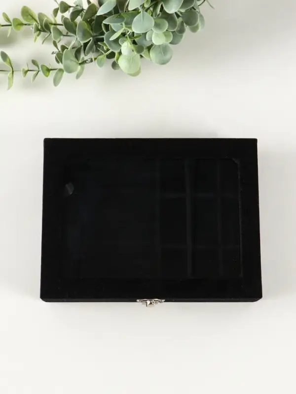 Шкатулка для украшений Chido, 8 полос, 9 ячеек, 20&times;15&times;4.5, чёрная