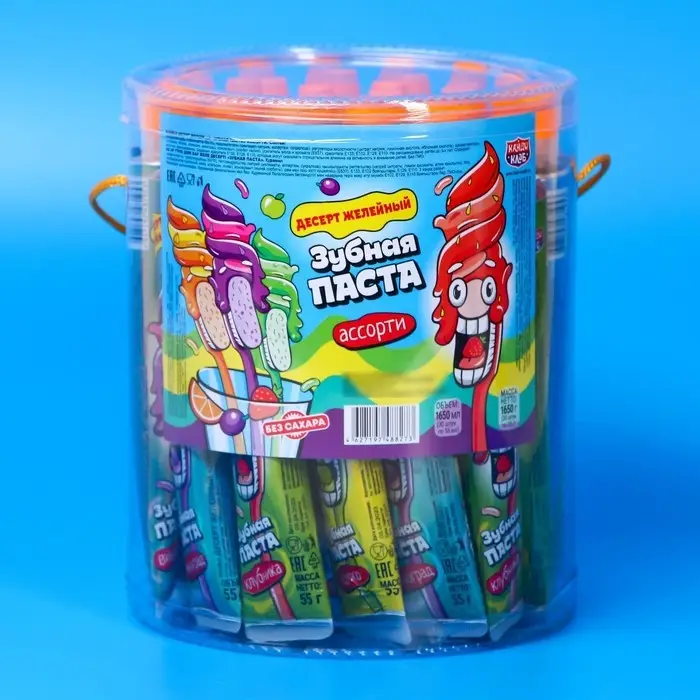 Десерт желейный «Зубная паста» ассорти, 55 мл Десерт желейный «Зубная паста» ассорти, 55 мл