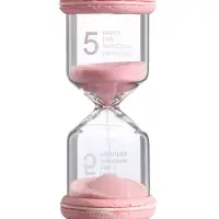 Песочные часы на 5 минут &laquo;Макарун&raquo;, 4.4&times;9.8 см, розовые