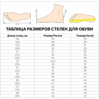 Стельки для обуви, утеплённые, двухслойные, р-р RU до 48 (р-р Пр-ля до 45), 30 см, пара, цвет белый
