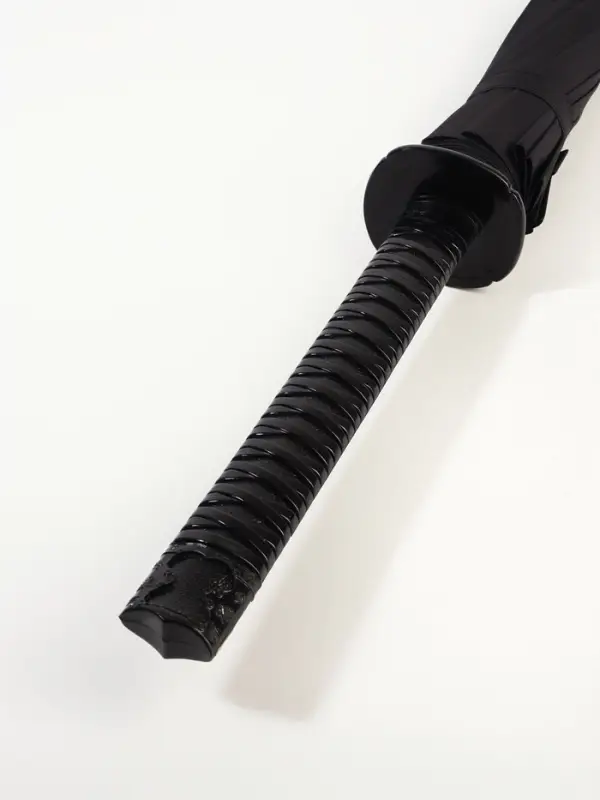 Зонт - трость полуавтоматический &laquo;Катана&raquo;, эпонж, 16 спиц, R=51/60 см, d=102 см, чёрный