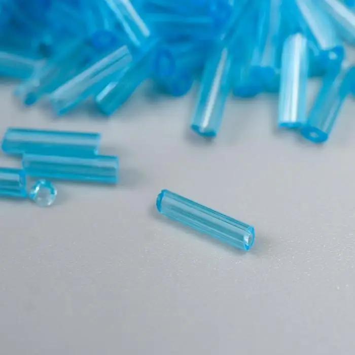 Стеклярус размер 6 мм  Стеклярус размер 6 мм "Легкий синий" 20 гр