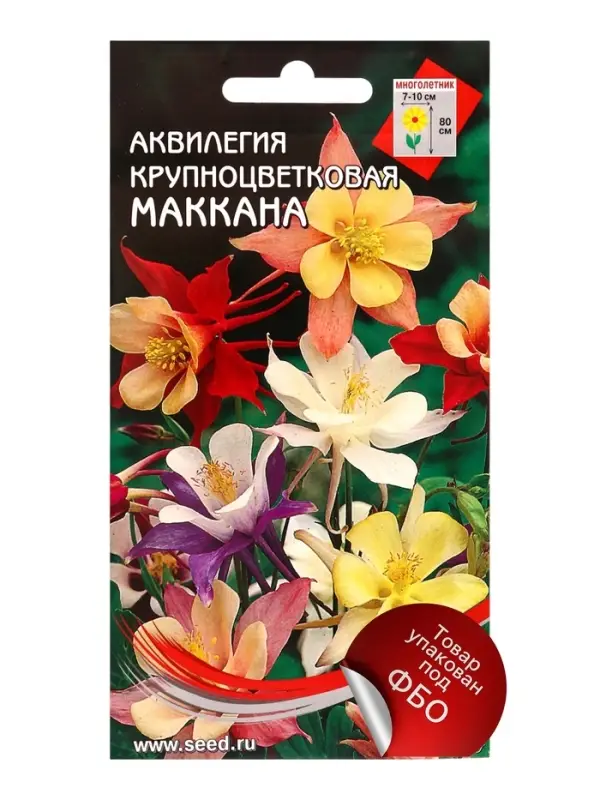Семена цветов Аквилегия, многолетняя, крупноцветковая &laquo;Маккана&raquo;, 50 семян
