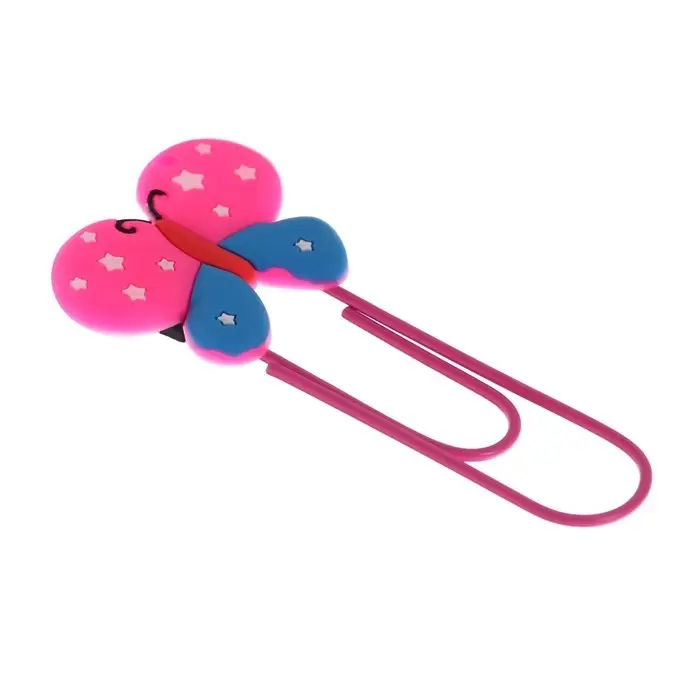 Закладка-скрепка большая, 11 см, Закладка-скрепка большая, 11 см, "Бабочка", МИКС