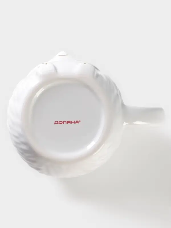 Кружка Доляна &laquo;Ёжик в золотом&raquo;, 450 мл, доломит, белая