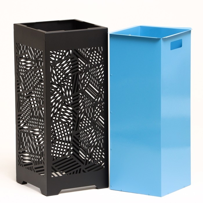 Садово-парковая урна "Куб" 44 л, 30 х 30 х 70 см, корпус 2 мм, бак 0,5 мм