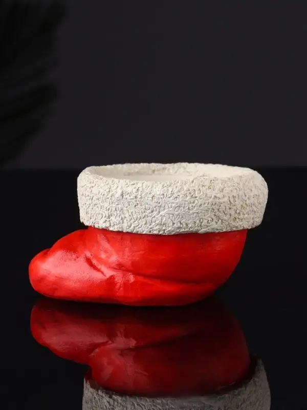 Подсвечник  Подсвечник "Колпак" 9х7х5 см, красный