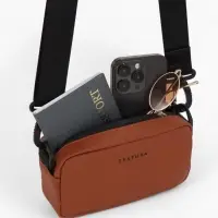 Сумка женская кросс-боди TEXTURA на молнии, 19&times;6&times;10.5 см, рыжая