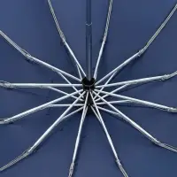 Зонт обратного сложения inLoop с ручкой-карабином, темно-синий