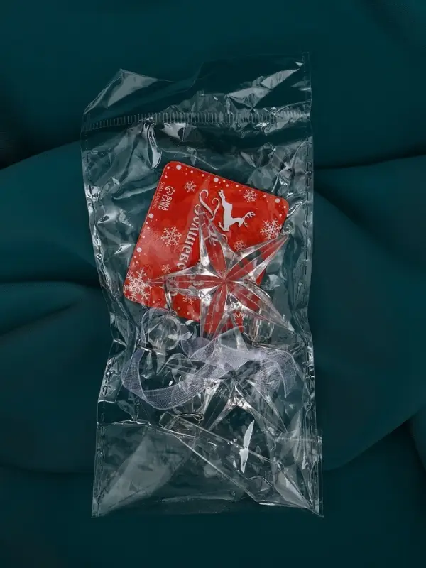 Украшение ёлочное "Льдинка" звёзды кристалл, 20х4,5 см, прозрачный