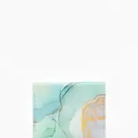 Кошелёк женский на кнопке, 10&times;1.5&times;8 см, с принтом, зелёный/бирюзовый