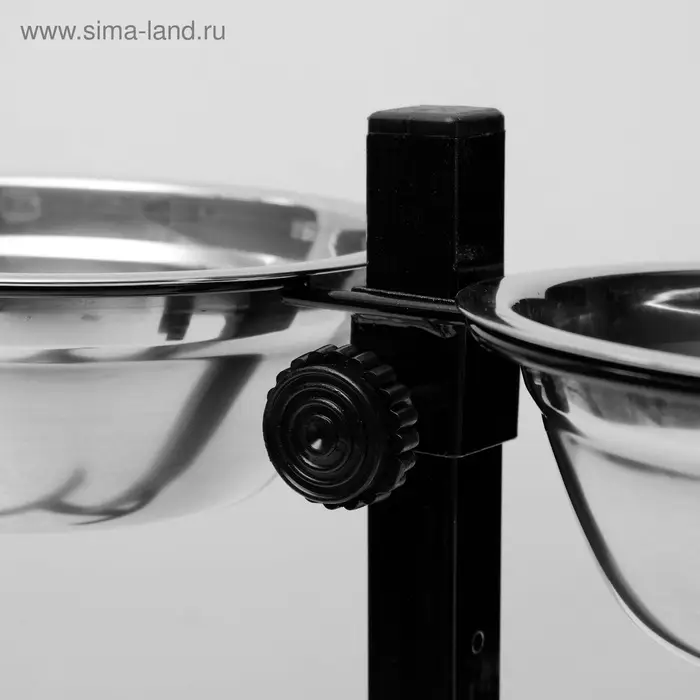 Подставка с мисками, 2&times;700 мл, высота 40 см, разборная, чёрная