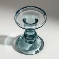Стеклянный подсвечник на 1 свечу &laquo;Подиум&raquo;, двухсторонний: d=2 см и 7 см, дымка, 8.5&times;8.5&times;11 см