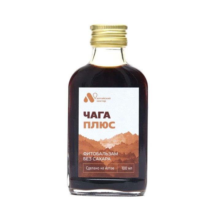 Фитобальзам «Чага плюс» без сахара, стеклянный флакон, 100 мл Фитобальзам «Чага плюс» без сахара, стеклянный флакон, 100 мл
