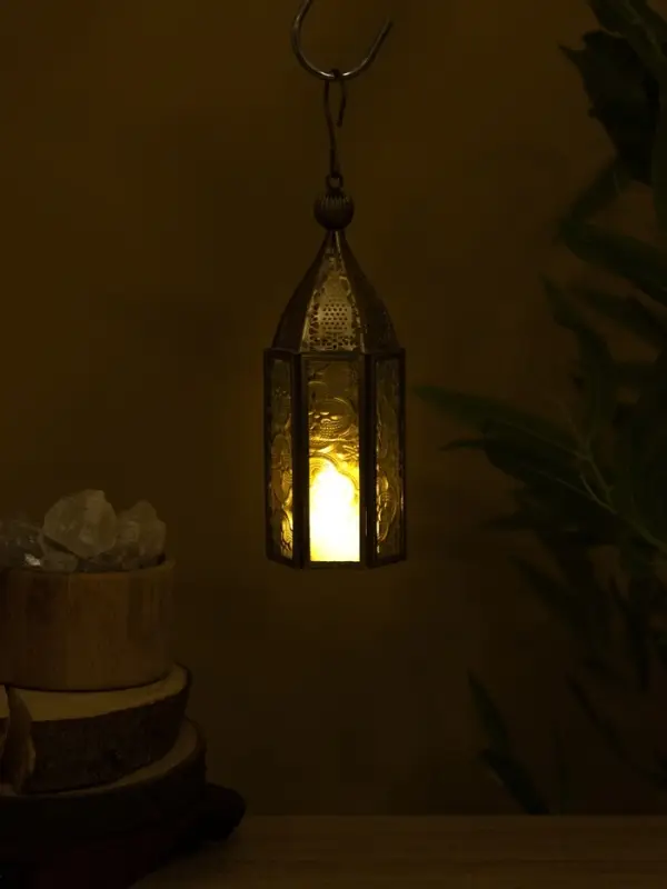 Подсвечник фонарь "Кружево" железо 6,5х6,5х18 см