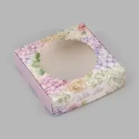 Коробка подарочная сборная с окном, упаковка, &laquo;С любовью&raquo;, 11.5&times;11.5&times;3 см