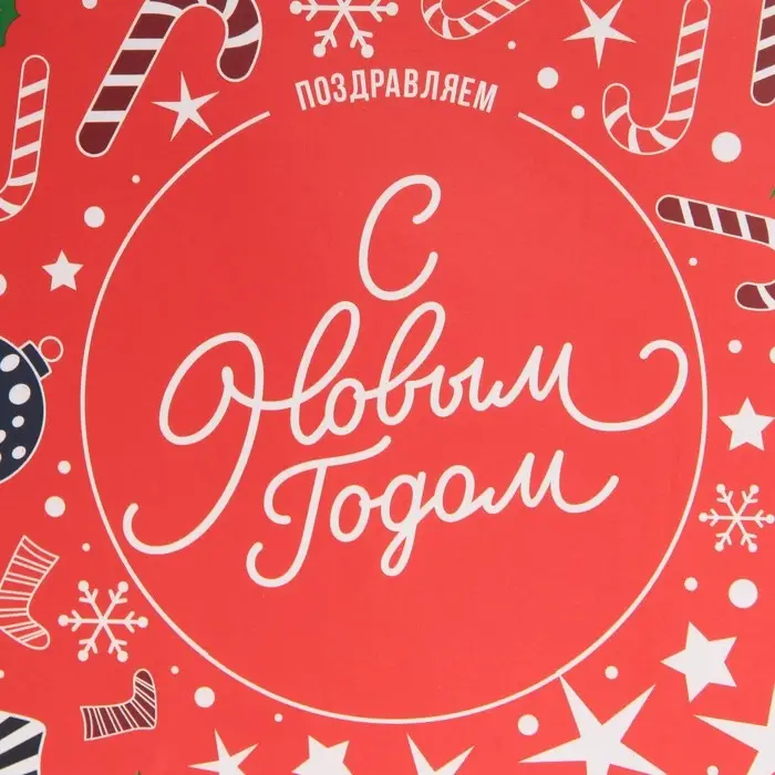 Пакет подарочный новогодний ламинированный «Снежинки», MS 18 х 23 х 10 см