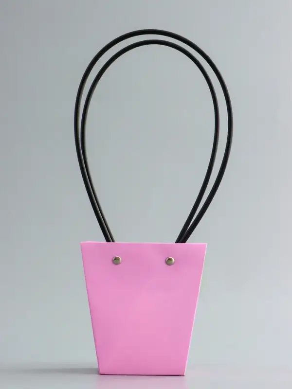 Сумка для цветов розовая влагостойкая, 12&times;12 - 8&times;8 - 12.5 см