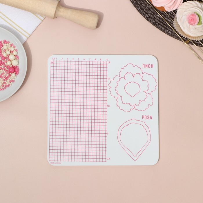 Набор матов для моделирования и сушки цветов из мастики «Пионы», 20×20×3,5 см, 2 шт, цвет белый, черный Набор матов для моделирования и сушки цветов из мастики «Пионы», 20×20×3,5 см, 2 шт, цвет белый, черный