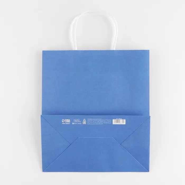 Пакет подарочный крафтовый, упаковка, «Blue», 22 х 25 х 12 см Пакет подарочный крафтовый, упаковка, «Blue», 22 х 25 х 12 см