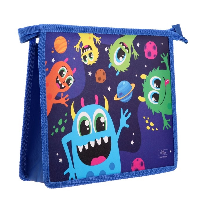 Папка для тетрадей А5, 190 х 230 х 50 мм, молния сверху, пластиковая, Calligrata  Папка для тетрадей А5, 190 х 230 х 50 мм, молния сверху, пластиковая, Calligrata "Монстры"