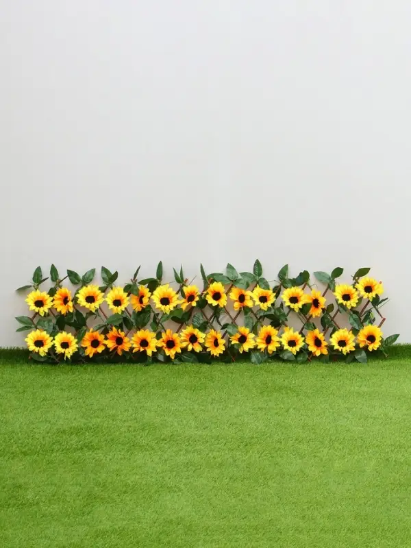 Ограждение декоративное, 35&times;120 см, &laquo;Подсолнухи&raquo;, оттенок цветков МИКС, Greengo