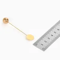 Основа &laquo;Брошь-игла&raquo; с шариком d=1.2 см (набор 5 шт.), L=7 см, площадка 1.5 см, цвет золото