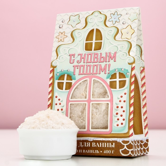 Соль для ванны «Пряничный Новый Год», 400 г, аромат молока и ванили, ЧИСТОЕ СЧАСТЬЕ Соль для ванны «Пряничный Новый Год», 400 г, аромат молока и ванили, ЧИСТОЕ СЧАСТЬЕ