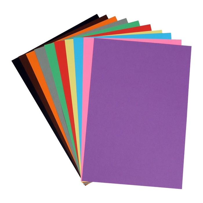 Бумага цветная двусторонняя А4, 10 листов, 10 цветов "Альт. Hobby time", тонированная, блок 80 г/м&sup2;, МИКС