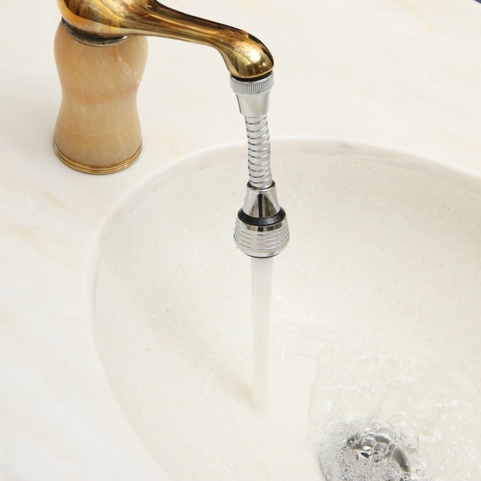 Аэратор ZEIN, регулировка потока, на гибком шланге, 140 мм, универсальный, пластик Аэратор ZEIN, регулировка потока, на гибком шланге, 140 мм, универсальный, пластик