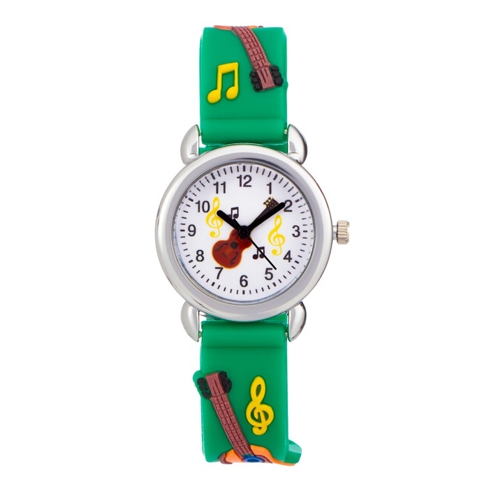 Часы наручные детские, Часы наручные детские, "Музыка", d-2 см, ремешок силикон l-20 см