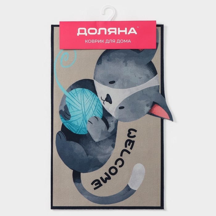Коврик влаговпитывающий придверный Доляна «Котёнок», без окантовки, 39×59 см Коврик влаговпитывающий придверный Доляна «Котёнок», без окантовки, 39×59 см