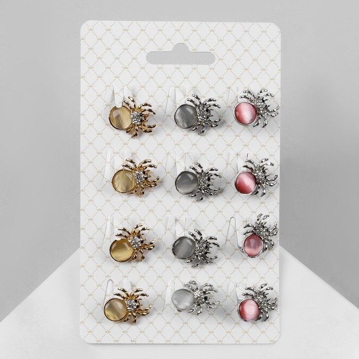 Брошь «Ассорти» паучок, цвет МИКС (неделимая фасовка 12 шт., цена за шт.) Брошь «Ассорти» паучок, цвет МИКС (неделимая фасовка 12 шт., цена за шт.)