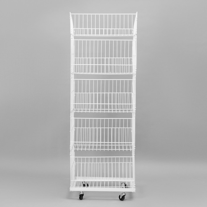Накопитель разборный на колесах, 5 корзин, 50×43×147, цвет белый Накопитель разборный на колесах, 5 корзин, 50×43×147, цвет белый