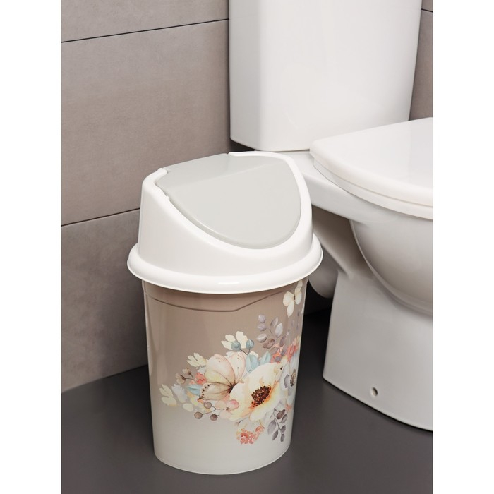 Ведро для мусора с подвижной крышкой Виолет «Акварель», 14 л Ведро для мусора с подвижной крышкой Виолет «Акварель», 14 л