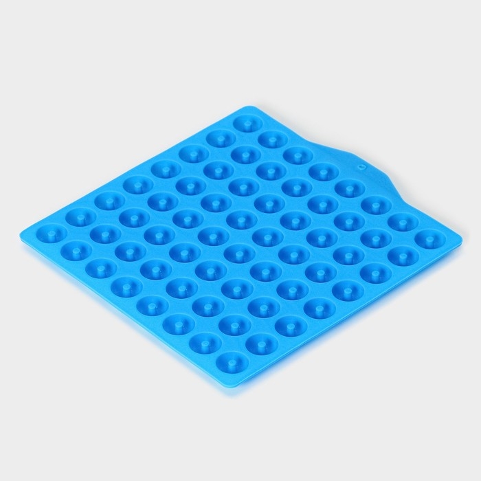 Форма для мармелада Доляна «Пончики», силикон, 21,5×20 см, 64 ячейки (d=2 см), цвет МИКС Форма для мармелада Доляна «Пончики», силикон, 21,5×20 см, 64 ячейки (d=2 см), цвет МИКС