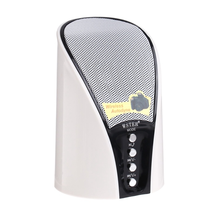 Портативная колонка  WS-133, 3 Вт, microSD, FM, USB, белая Портативная колонка  WS-133, 3 Вт, microSD, FM, USB, белая