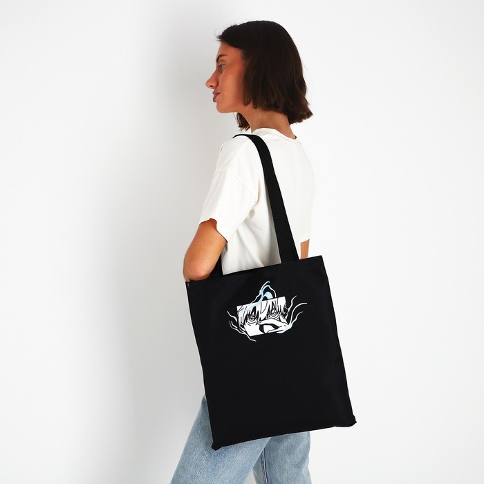 Шопер «Аниме» 35х0.5х40 см, отд без молнии, без подклада, чёрный Шопер «Аниме» 35х0.5х40 см, отд без молнии, без подклада, чёрный