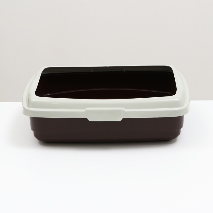 Лоток большой с бортиком Atlantis "Стандарт", 43 х 33 х 12,5 см, шоколад