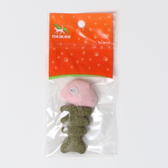 Игрушка для кошек из прессованной кошачьей мяты  Игрушка для кошек из прессованной кошачьей мяты "Рыба", 7 см