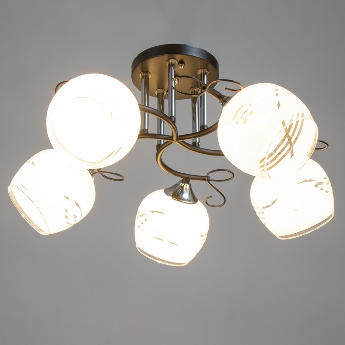 Люстра Люстра "Милава" 5хЕ27 40Вт чёрно-хромовый 62х62х27 см BayerLux